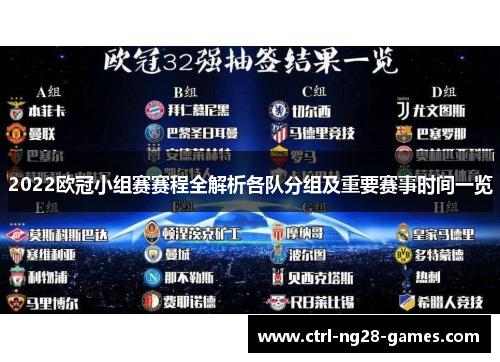 2022欧冠小组赛赛程全解析各队分组及重要赛事时间一览
